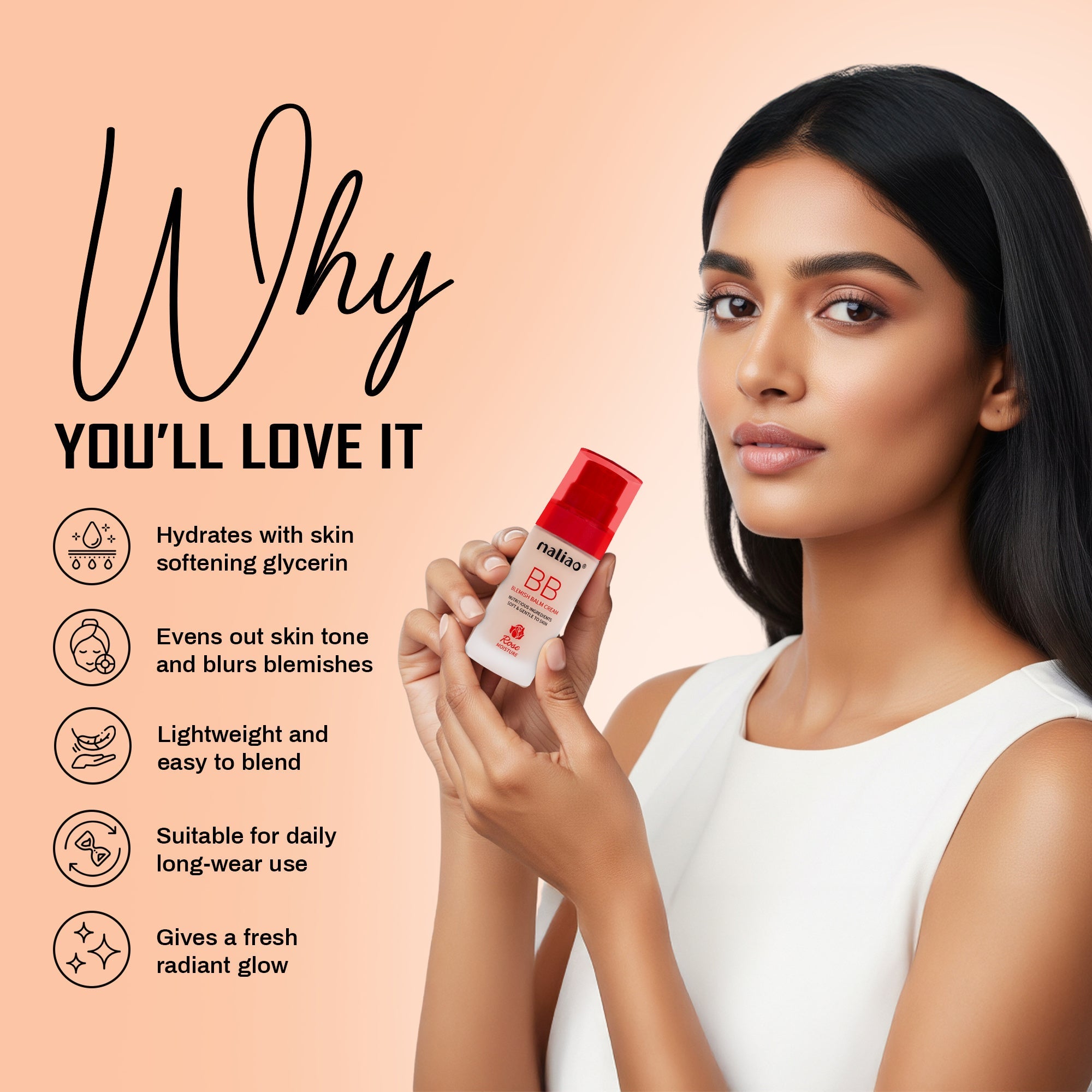 Maliao BB Blemish Balm Rose Foundation Face