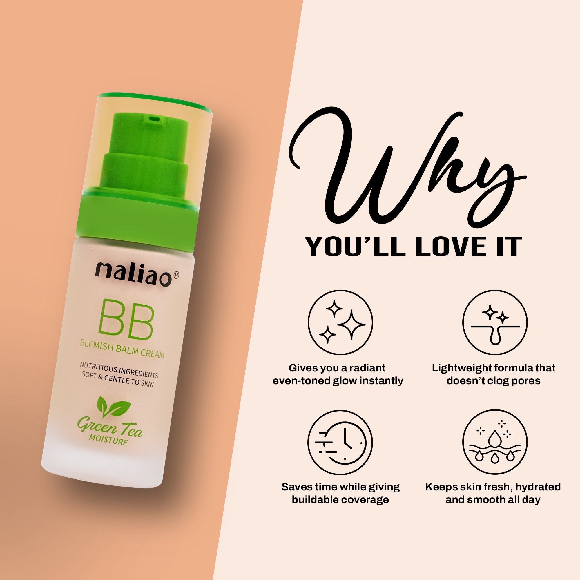 Maliao Green Tea BB Cream Face