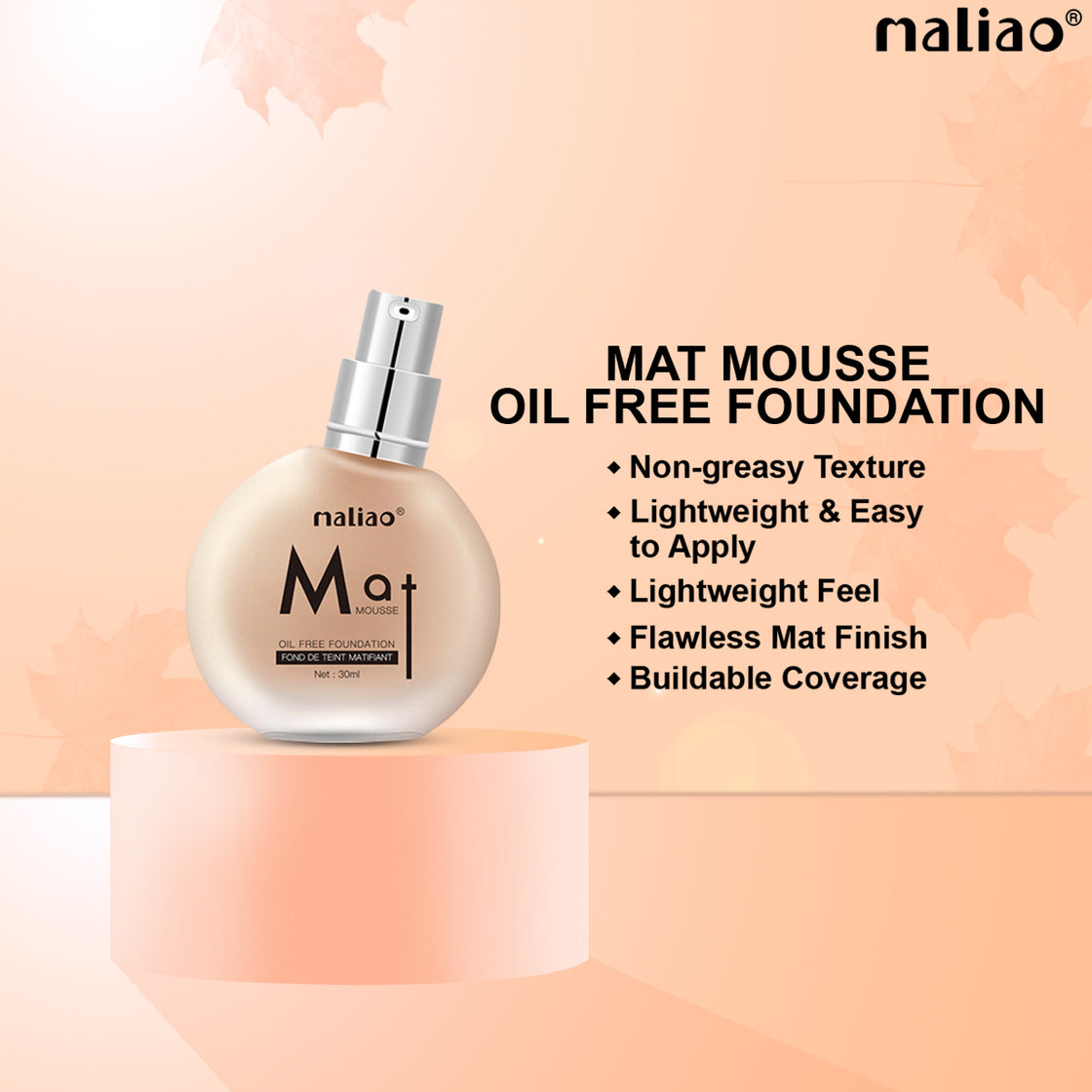 Maliao Matte Mousse Foundation - Oil-Free Perfection for Face Makeup - Maliao Makeup