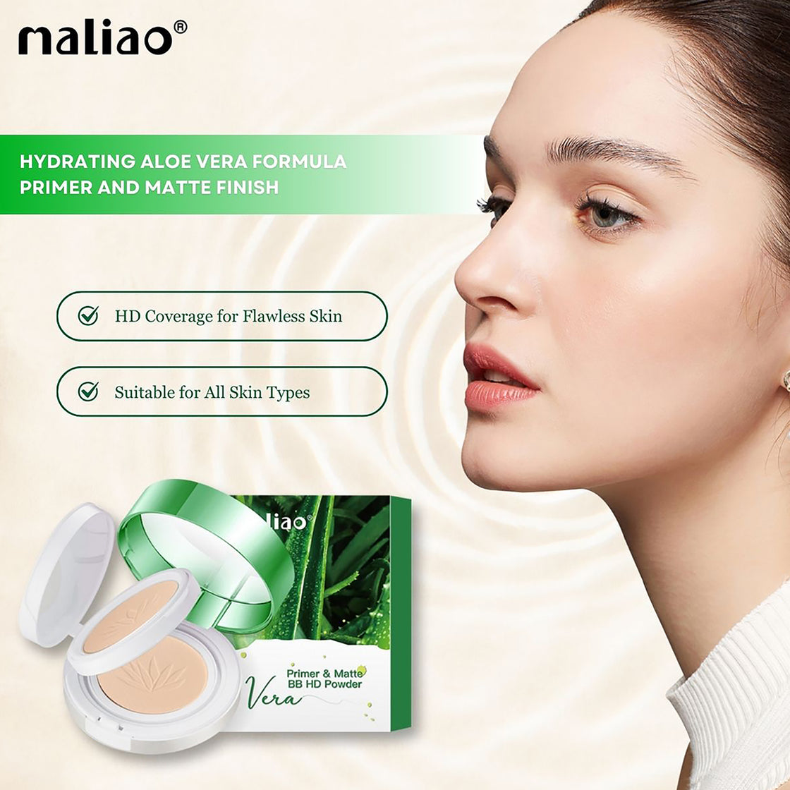 Maliao Primer & Matte BB HD Powder - Aloe Vera Infused for Flawless Matte Finish - Maliao Makeup