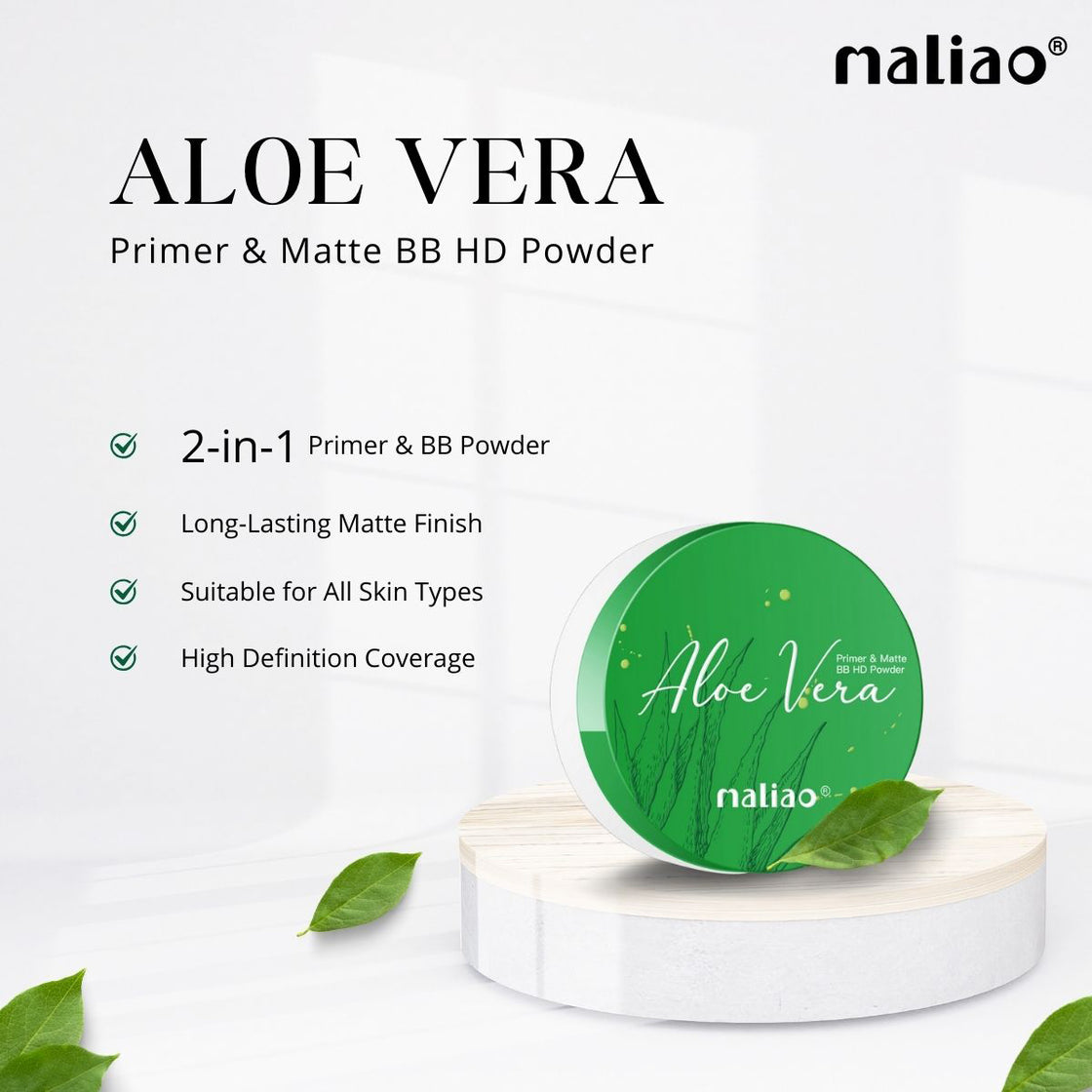 Maliao Primer & Matte BB HD Powder - Aloe Vera Infused for Flawless Matte Finish - Maliao Makeup