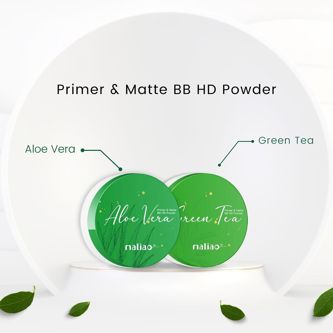 Maliao Primer & Matte BB HD Powder with Green Tea Extract - Smooth & Flawless Finish - Maliao Makeup