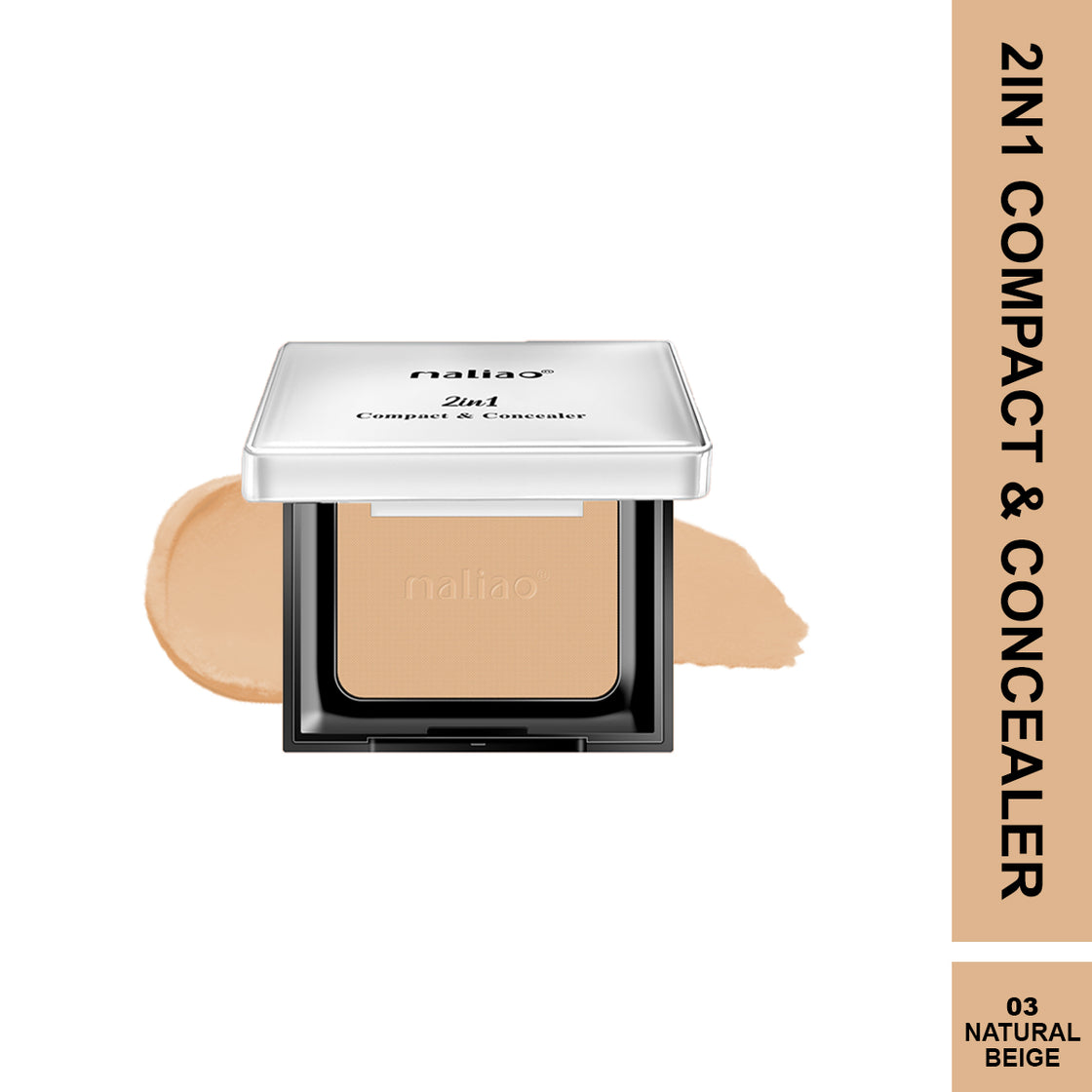 Maliao 2 in 1 Compact & Concealer - HD Finish, Long-Lasting, Lightweight - Maliao Makeup