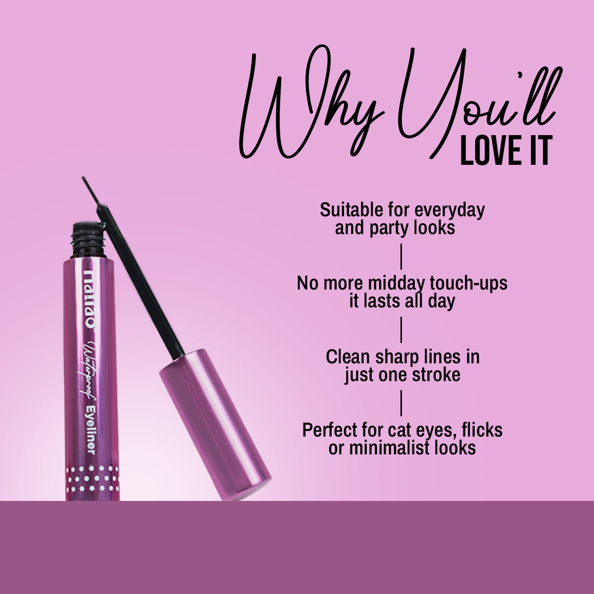 Maliao Waterproof Liquid Eyeliner - Long-Lasting Precision Eye Makeup, Smudge-Proof & Intense Black Finish, 6ml Eye