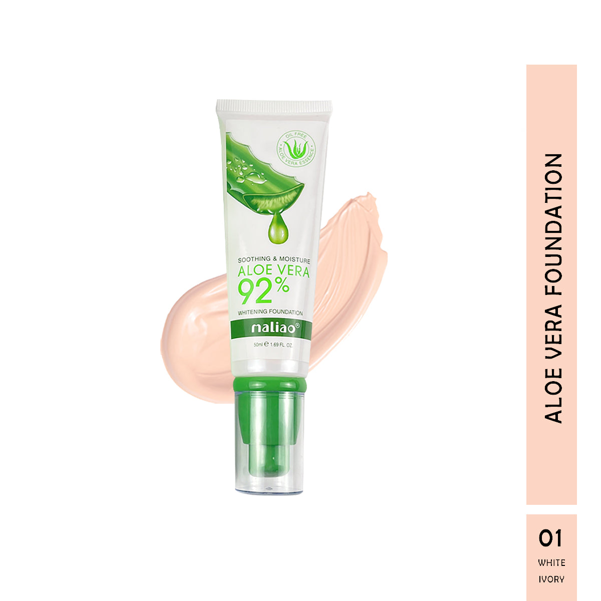 Maliao Aloe Vera 92% Soothing & Moisture Whitening Foundation - Nourish and Illuminate Face
