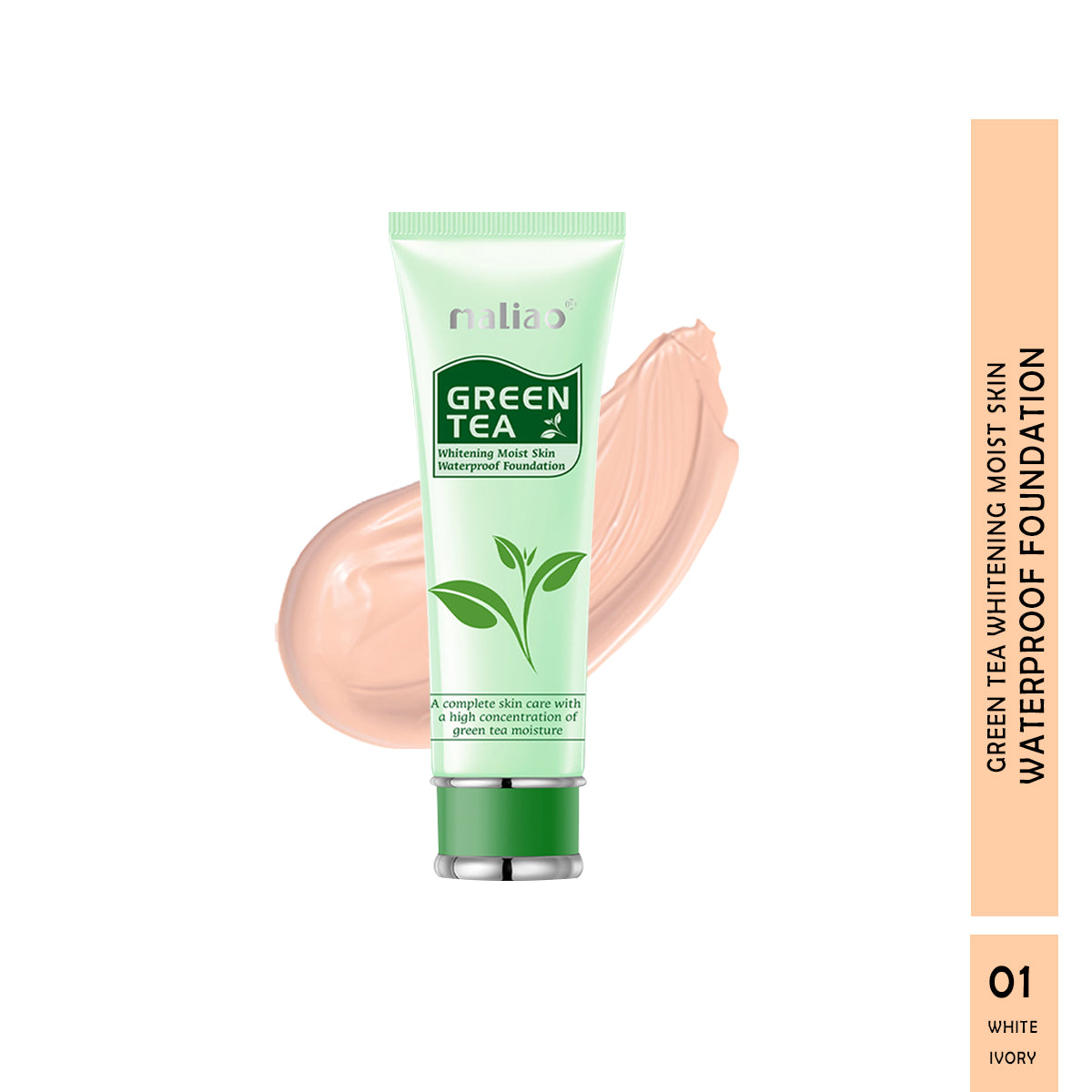 Maliao Green Tea Whitening Moist Skin Waterproof Foundation Face