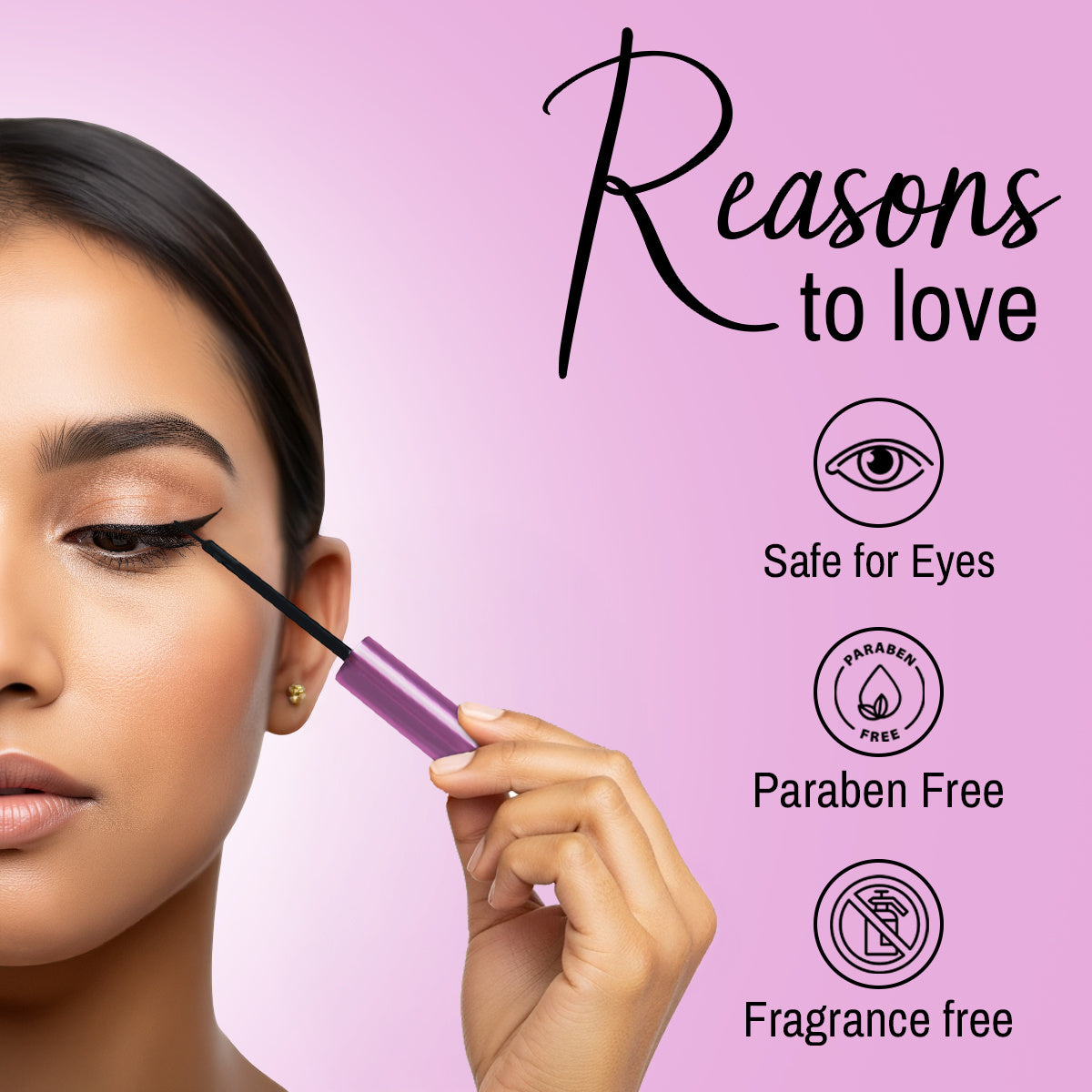 Maliao Waterproof Liquid Eyeliner - Long-Lasting Precision Eye Makeup, Smudge-Proof & Intense Black Finish, 6ml Eye