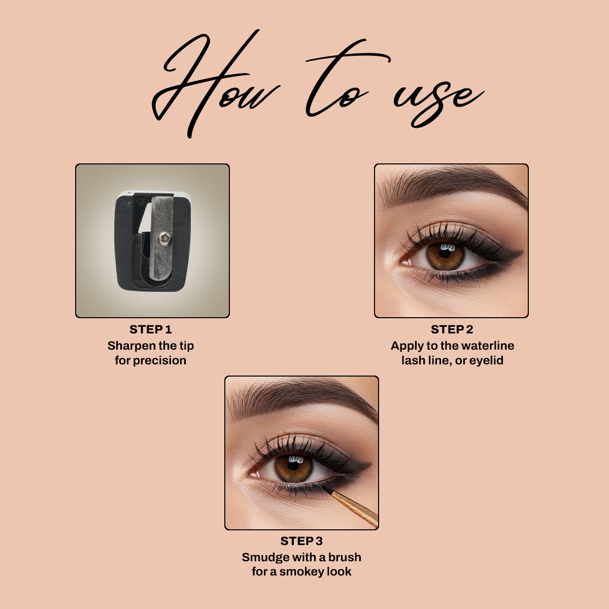 Maliao Super HD Black Kajal – Long-Lasting + Waterproof for 12-Hour Intensity Eye