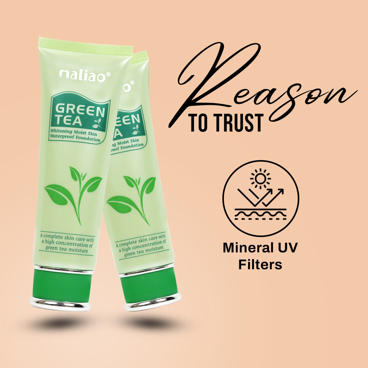 Maliao Green Tea Whitening Waterproof Foundation Face