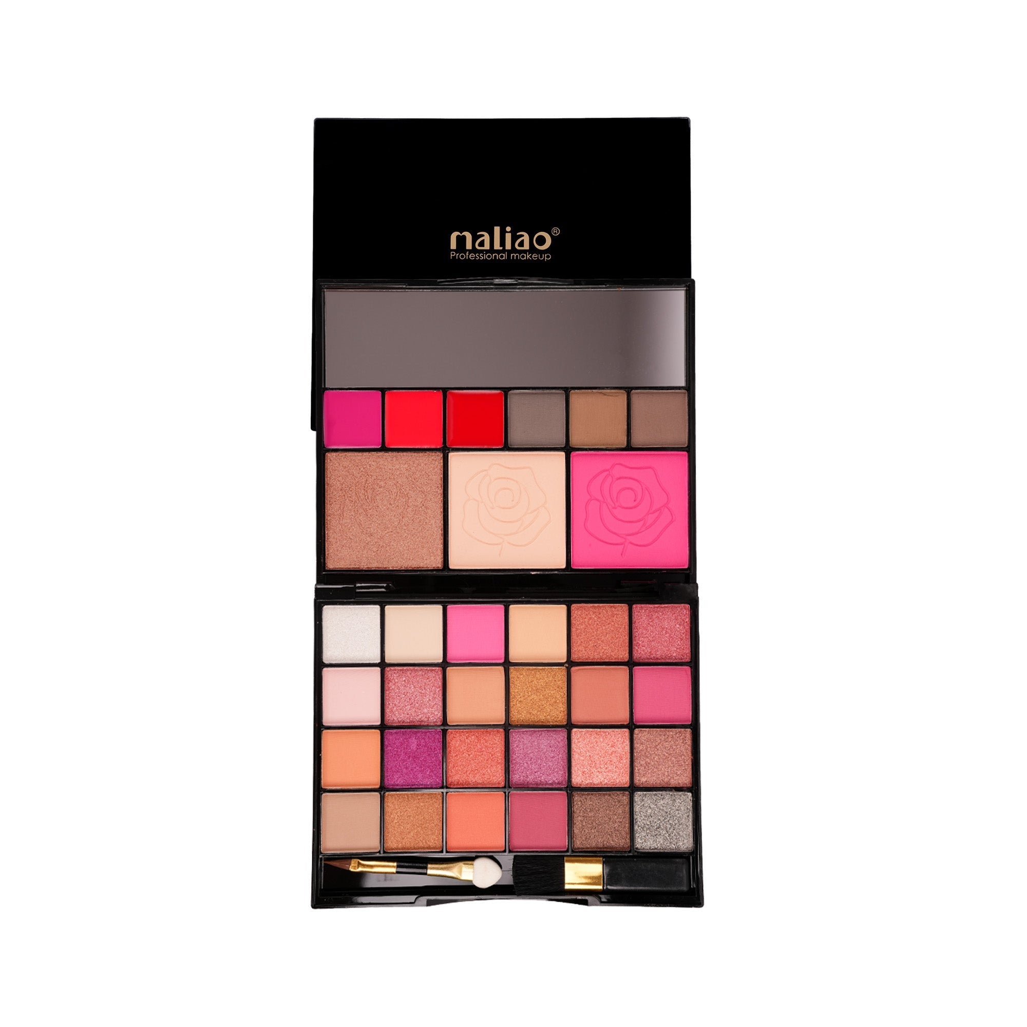 Maliao Ultimate Makeup Palette - 24 Eyeshadows, Blush, Highlighter, Lip Glosses, Eyebrow Powders, Contour Powder Face