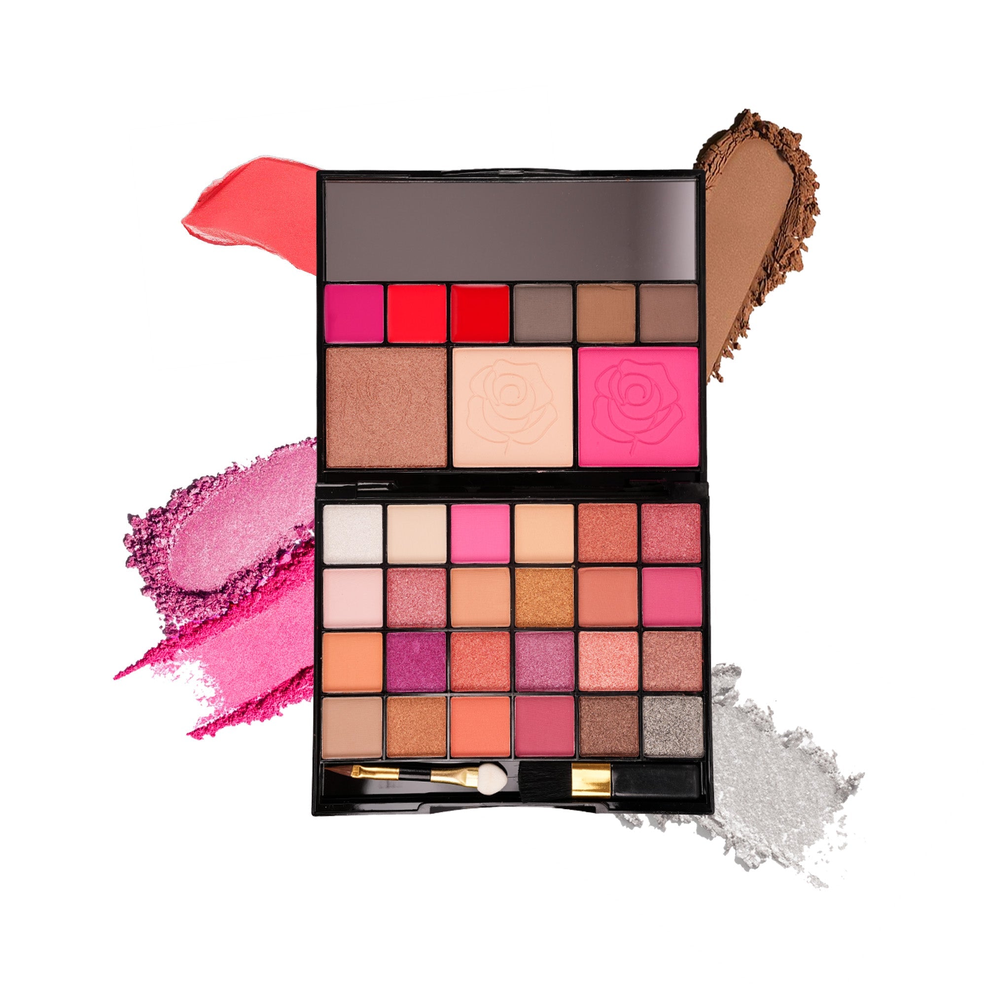 Maliao Ultimate Makeup Palette - 24 Eyeshadows, Blush, Highlighter, Lip Glosses, Eyebrow Powders, Contour Powder Face