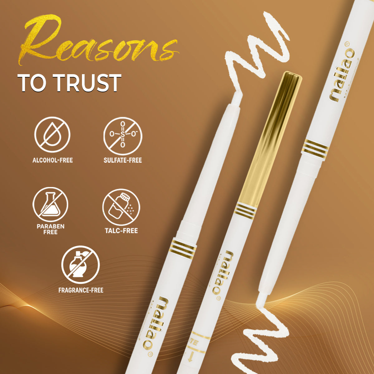 Maliao Love Me Waterproof White Kohl Kajal Pencil Eye
